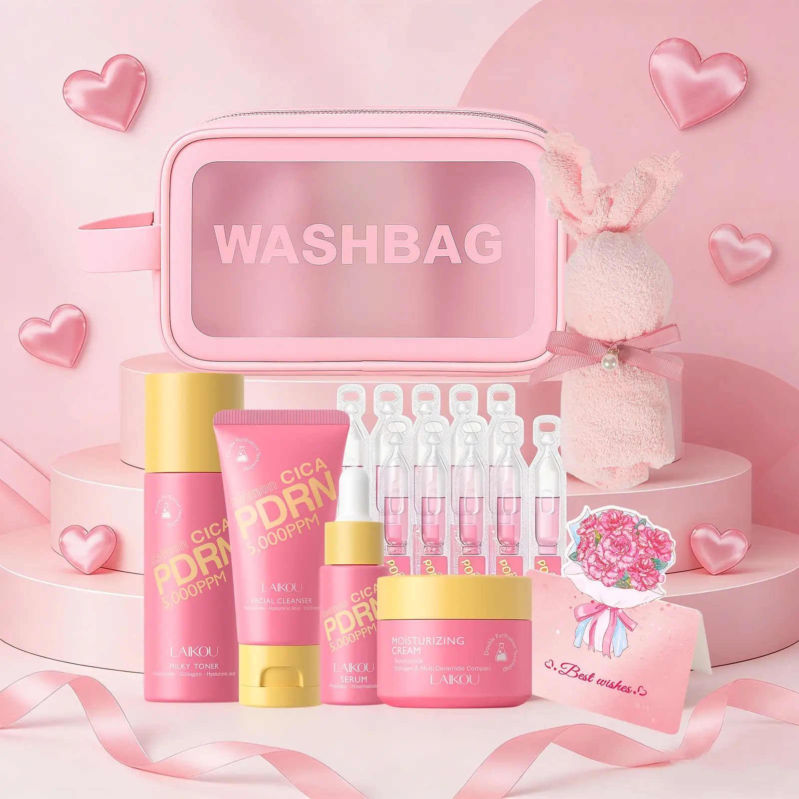 PDRN & Collagen CICA Skincare Kit, Skin Repair, Hydrating, Hydrate, Moisturizing, Moisturize, Moisturizer, Moisture, Daily, Smooth Skin Texture, Refines Skin