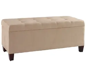 Linon Home Hana Shoe Storage Tufted Ottoman