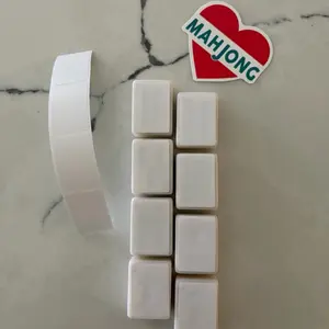 8 Hobby Lobby White Mahjong Stickered Tiles - Blanks + 4 Extra Stickers