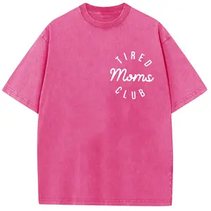 Oversize Acid Wash MAMA  Mother's Day Oversized Half Short Sleeves Casual Women Graphic Tee Comfortable Fit Summer Womenswear