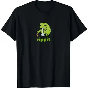 100%25 Cotton Unisex Rippit Stoner Frog | Weed, Marijuana Smoker, Cannabis 420 T-Shirt