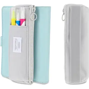 Pen Holder for Notebook Small Pen Holder with Zipper and Adjustable Elastic Band Slim Grey Pencil Case Journal Pen Holder Notebook Pen Holder for Hardcover,Notebooks,Books