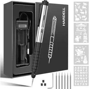 HARDELL Engraving Pen, Cordless Engraving Tool with 37000RPM, USB Rechargeable Metal Pen Engraver for Artists & DIYers, Electric Engraving Pen for Metal, Wood, Glass and Plastic - Beginner Friendly