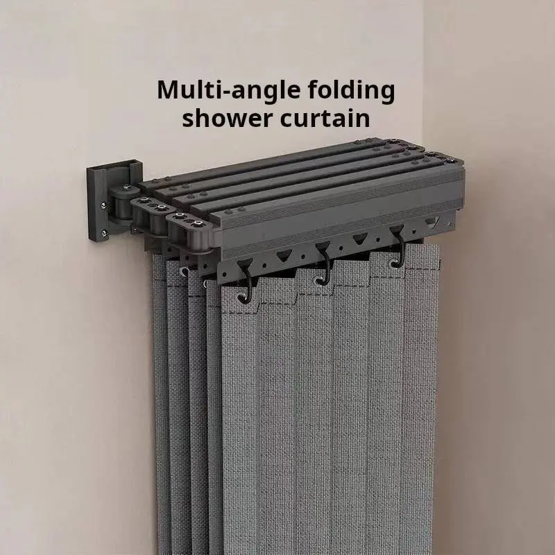 Adjustable Shower Curtain Rod, Adjustable Extendable Pole, No Drilling Tension Rod, Anti-Slip Track, Suitable for Bathroom and Kitchen, Outdoor Use