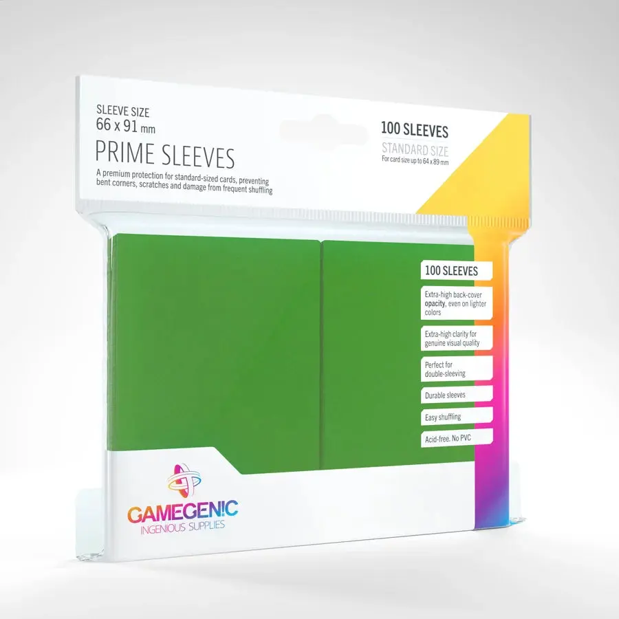 Gamegenic Standard Prime Sleeves: Green (100)