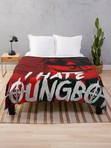 I Hate YoungBoy Funny Throw Blanket All Red YBNBA Blanket Horizontal Flannel Blanket Suitable for Sofa Bedroom Car Soft Air Conditioning Blanket etc. Suitable for all seasons Applies to Super Soft Decorative Sofa/Sofa/Dedroom