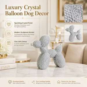 Glitter Balloon Dog Statue, Fun Abstract Animal Sculpture, Decorative Sculptures for Living Room and Office, Home Decor, Home Decor Ornament, Holiday Table Decoration, Resin Animal Sculptures, Home Ornaments