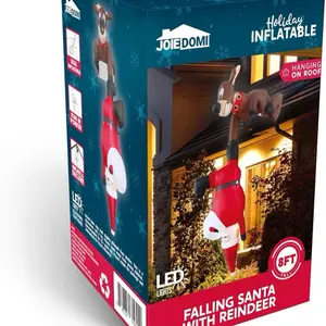Syncfun 8ft Christmas Hanging Inflatable Reindeer and Santa