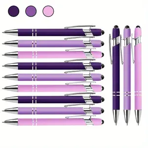 12pcs Metal Ballpoint Pens with Capacitive Touch Technology - Smooth Writing, Ergonomic Grip, Black Ink, Durable & Stylish Design for Students, Office, Business College Student Pen, Ballpoint Pen Set