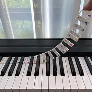 Beginner Piano Note Guide, Removable Keyboard Notes Labels, Full Size 88 Keys, No Stickers Needed, Reusable
