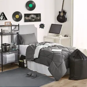 Granite Gray/Jet Stream Reversible Twin XL Comforter