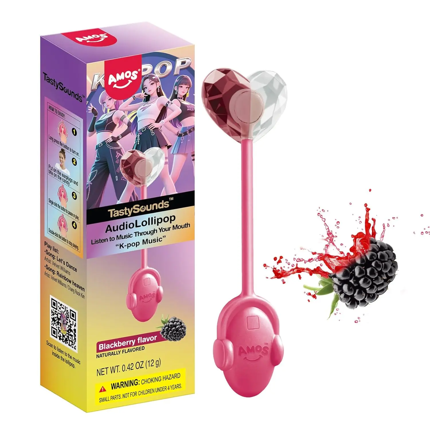 SALE!!! SALE!!! Music Bone Conduction Audio Lollipop – 1 Pack | Korean K‑pop Sound | Individually Wrapped Single‑Serve | Gluten‑Free, Low‑Fat/Sodium | Fun Candy Gift for Men & Women On‑the‑Go