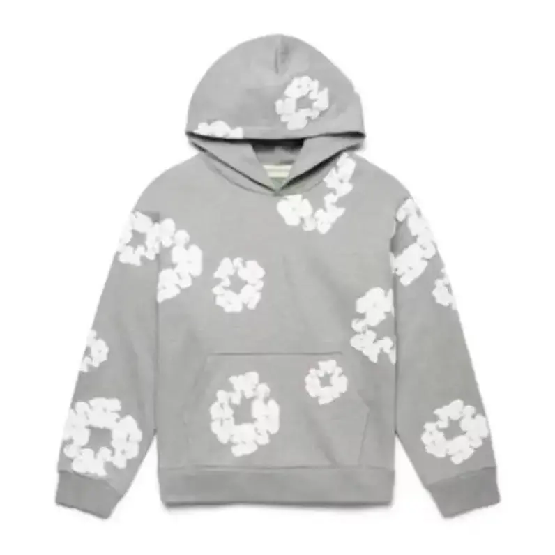 Denim Tears Mens Girl Gray Color Hoodie Medium The Cotton Wreath Sweatshirt Pullover - Gifts for lovers/friends/girlfriends