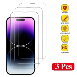 Screen Protector Glass Protection Compatible with iPhone 14 Pro/15/16/13/12/11 Pro Max, Mica Material for iPhone 17 Pro, Glass Film for iPhone 13/14 Pro, Accessories