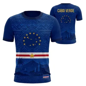 2026 Cabo Verde 3D Soccer Jersey V2, Eagle Crest Aztec Pattern, Tricolor Fan Shirt, Gift for Soccer Lover and Player, Game Day Outfit