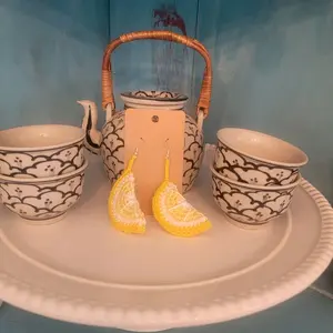 Lemon Crocheted earrings