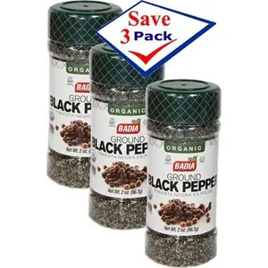 Badia Organic Ground Black Pepper 2 oz Pack of 3
