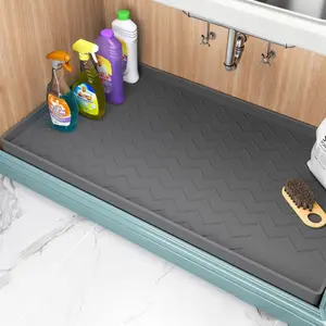 New Deal - 34" x 22" Under Sink Mats for Kitchen Waterproof, Leak-Proof Silicone Mat Sink Protector and Cabinet Liner, Kitchen Essentials Organizer and Storage, Boot or Shoe Tray, Pet Feeding Mat