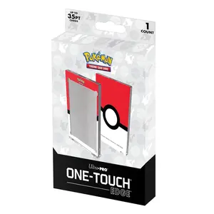Ultra Pro - Single 35 Pt ONE-TOUCH Edge - Poké Ball Printed Magnetic Card Holder for Pokémon, Pokémon Card Display Case, Trading Card Display Case, TCG Card Storage, Sports Card Holder