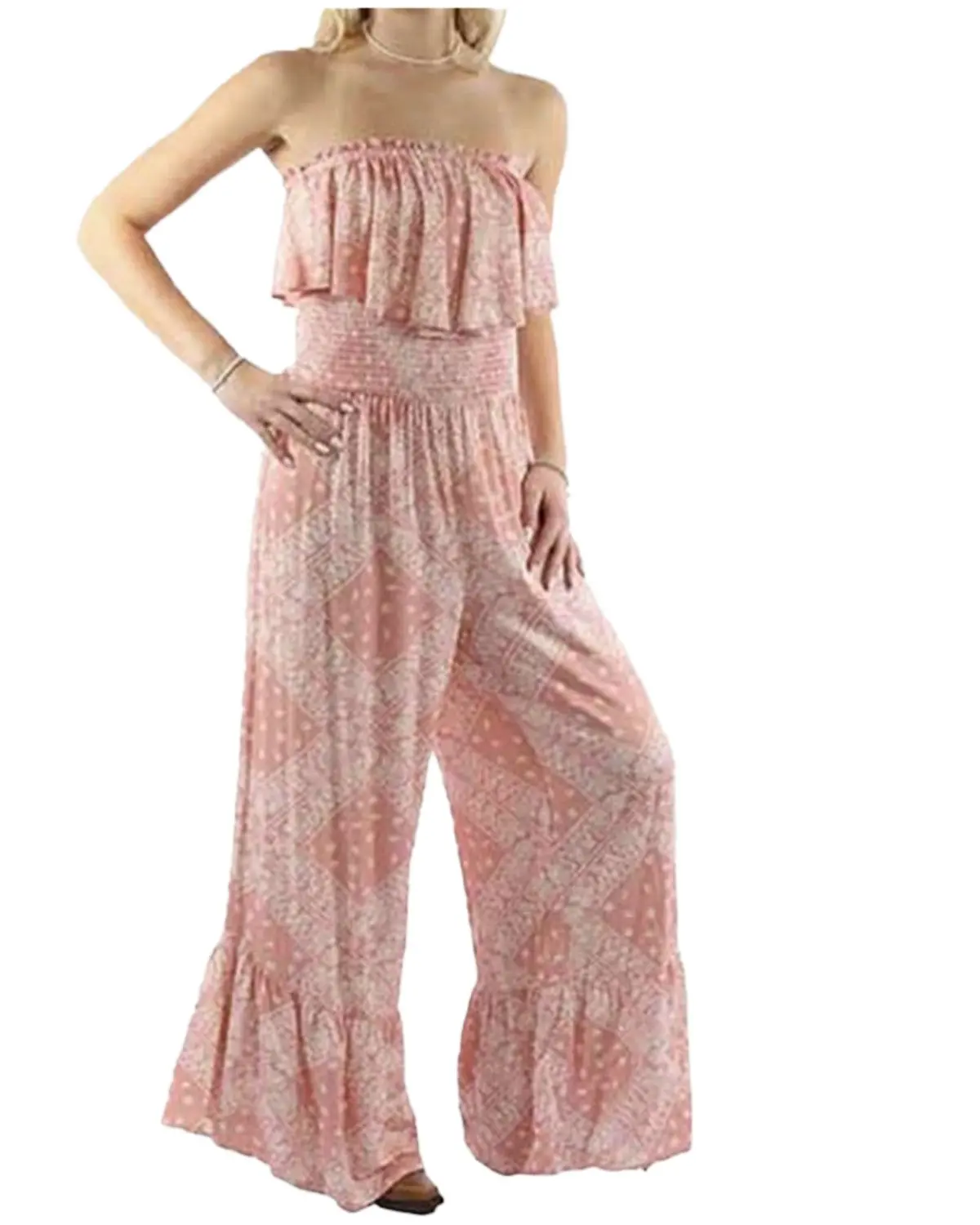 Scully Women's Women'S Bandana Print Off The Shoulder Jumpsuit - Hc744-Dkpnk