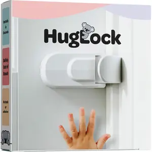 Premium HugLock Child Safety Door Lock, No Adhesive No Drill Baby Proof Door Latch, Kid-Proof Handle Lock for Toddler, Baby Proofing Home & Travel