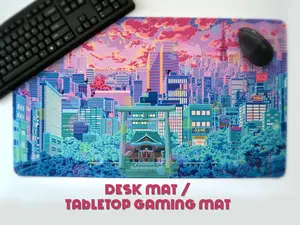 Sailor Moon Pixel Art Extra Large Anime Desk Mat / Mouse Pad / Tabletop Play Mat for Gamers and Professionals - 25.56 x 15.75 in / 70 x 40 cm - Machine Washable, Large Space for Mouse, Stitched Edges, Non-Slip Bottom