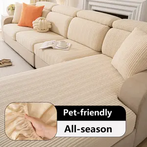 Modern Sofa Cover Full Wrap Pet Proof, Anti-Slip Elastic Couch Slipcover, Washable Sofa Slipcover, All Seasons Use, Fits 1-4 Seater Sofas, L-Shaped