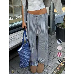 Women's Print Drawstring Waist Pants, Casual Wide Leg Trousers for Daily Wear, Trousers for Women, Pants for Women, Ladies Bottoms for All Seasons, Trousers for Women's Gifts, Sweat Tour Outfit Grwm for School,  Vmas 2024 Fit