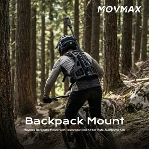 Movmax Backpack Mount with Telescopic Rod Kit for Insta 360 X5/DJI Osmo 360 Camera