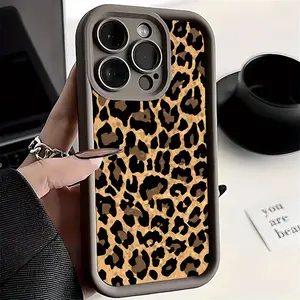 Fashion Retro Leopard Print Pattern Case for iPhone 16 15 14 Pro Max 13 12 11 XR XS Plus Shockproof Full Camera Protection Durable slim Silicone Cover