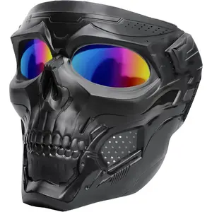 Full Face Tactical Skull Mask - Breathable Airsoft Skull Mask Nylon Frame| Halloween Horror Mask, Survival Game Role Play