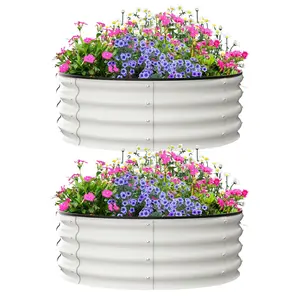 GARVEE Raised Bed, raised metal flower beds for outdoors, rectangular planter box for planting plants, vegetables, and flowers