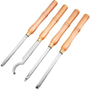VEVOR Wood Lathe Chisel Set, 3 PCS Woodworking Turning Tools, Includes Square, Round, Diamond Carbide Blades, 7.87 Comfortable Grip Handles, Wood Chisel Set with Wooden Box For Turning Pens or SmallVEVOR Super Brand Day