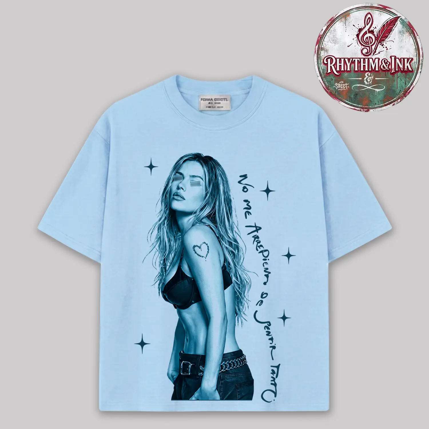 "No Me Arrepiento de Sentir Tanto" 2026  V2 La Bichota Album Merch: Inspired Premium Cotton T-Shirt, Emotional Blue Girl Graphic Tee, Latin Pop Music Album Shirt, Y2K Aesthetic Streetwear, Concert Outfit, Gift for La Bichota Fans