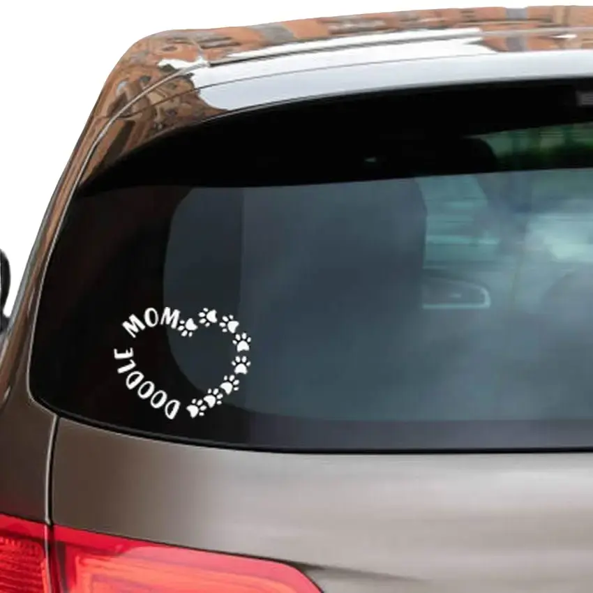 Doodle Mom Heart Paw Prints Goldendoodle Labradoodle Six Inch Vinyl Car Decal Dog Pet Lover Rescue Paw