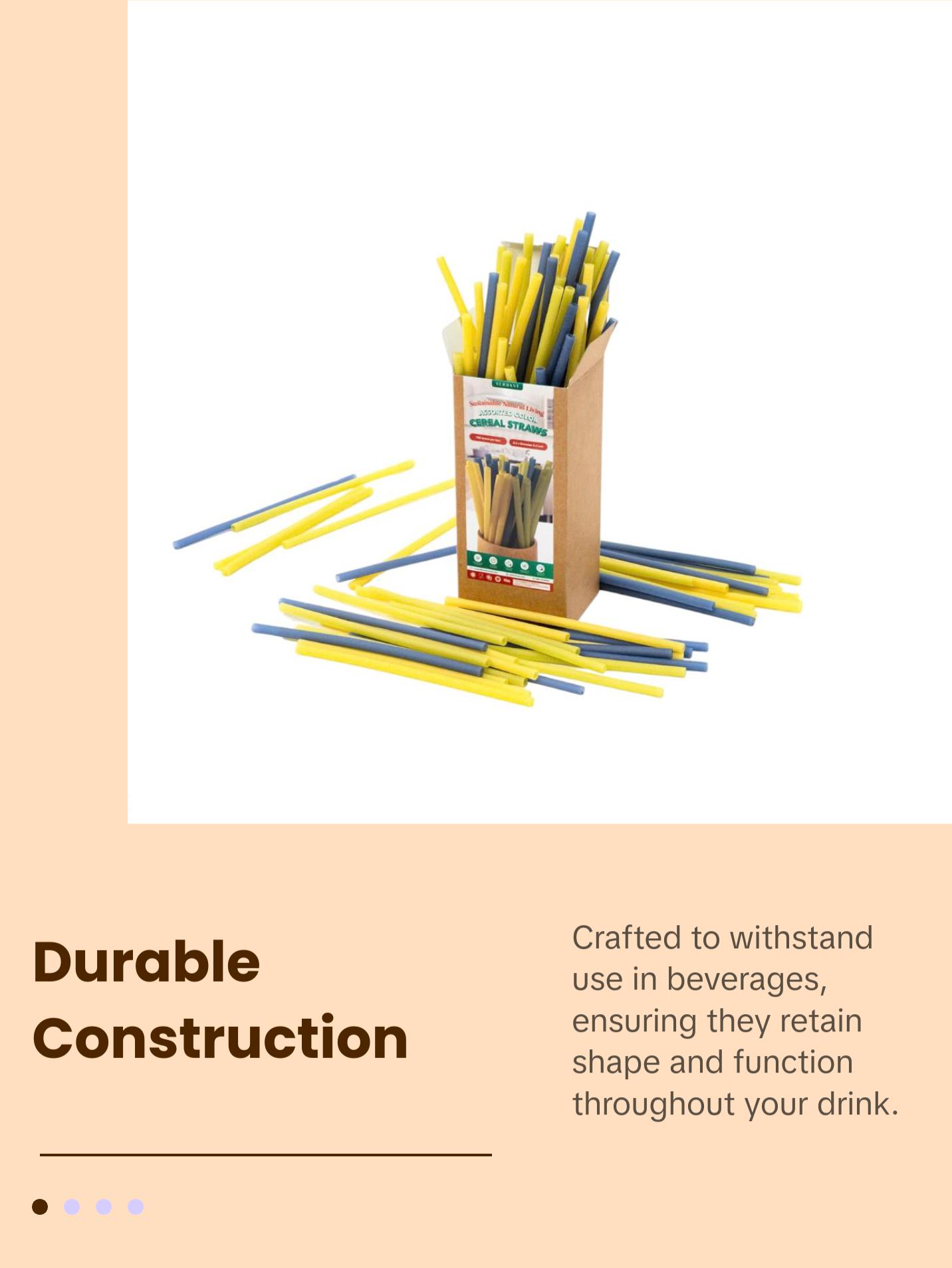 Organic Cereal Straws, 100 Reusable Fun Straws – Unique Kids, Inspiring, Cute Housewarming Gift, Creal straws, inspiring gifts