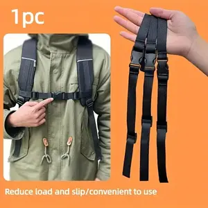1pc Adjustable Backpack Chest Strap with Anti-Slip Buckles - Durable Nylon, Open Closure & Secure Fastening for Hiking, Camping, Travel - Lightweight Minimalist Design, Hiking Essentials | Simple Design | Strength Enhancement, Hiking Accessories