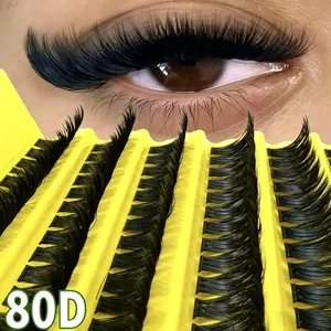 200pcs D-Curl Fluffy Natural Eyelashes, Fluffy Cluster Lashes, 8-16mm Length, 0.07mm Thickness, Lightweight Packaging, 10 Rows Waterproof Faux Mink 3D Fit Eye Shape, Durable For DIY Handmade, Suitable For Makeup, Portable For Daily Use Or Outdoor