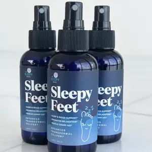 Sleepy Feet Magnesium Spray (3 PACK) with Calming Ashwagandha, Lavender, & Valerian Root for Ultimate Relaxation [Advanced Skin Absorption]