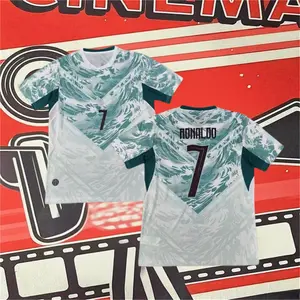 2026 Away White Blue No.7 Ronaldo Short sleeve Soccer jersey