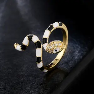 Adjustable Snake Ring,Heart Trendy Open Size Female Finger Ring, for Women Party Jewelry