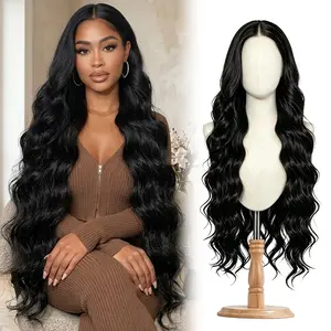 13x4 HD Lace Front Highlight Ombre Wig, 18"-36" Body Wave Honey Blonde Colored Wig, 180% Density Glueless Pre-Plucked Synthetic Hair For Black Women | Bling Wigs toupee Burgundy Extensions