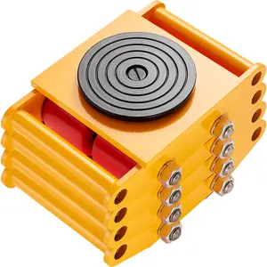 VEVOR 4PCS Machinery Skate Dolly,  17637 LBS/8T Industrial Machinery Mover, Heavy Duty Carbon Steel Machinery Moving Skate with 4 PU Wheels and 360° Rotation Non-Slip Cap for Warehouse, Workshop, Facto