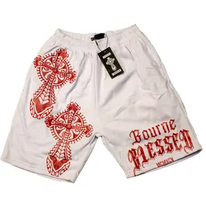 Bourne Blessed White Cross Mesh Shorts by Kendrick Bourne