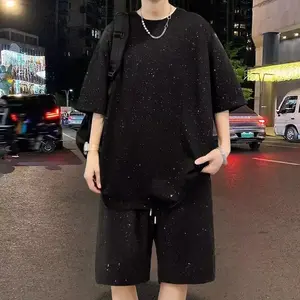 Loose ort Sve T-irt Men's Summer Trendy Brand Simple Print Casual Polyester Fiber Stand Fit Youth ular Sle