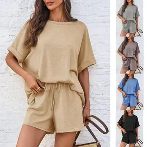 2026 Summer Casual Outfit Oversized Short-Sleeve T-Shirt Drawstring Shorts Casual Sportswear