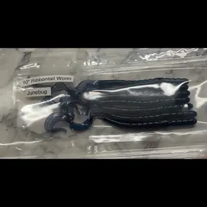 JuneBug Ribbon Tail Worm bass fishing