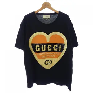 Pre-owned GUCCI Cotton Small Leather Goods I KNOW EVERYTHING ABOUT LOVE T Shirt