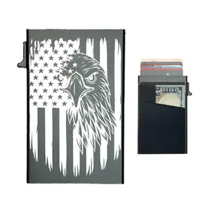 Eagle with Flag – RFID Blocking Pop-Up Card Holder Wallet