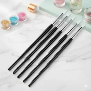5Pcs Silicone Sculpting Pen Set, Professional DIY Nail Art Tools for 3D Design. Perfect for Beginners to Experts, Works with Glitter Powder & Liquid Gel. Versatile Dotting & Carving, Easy-Grip Detail Work at Home Salon.